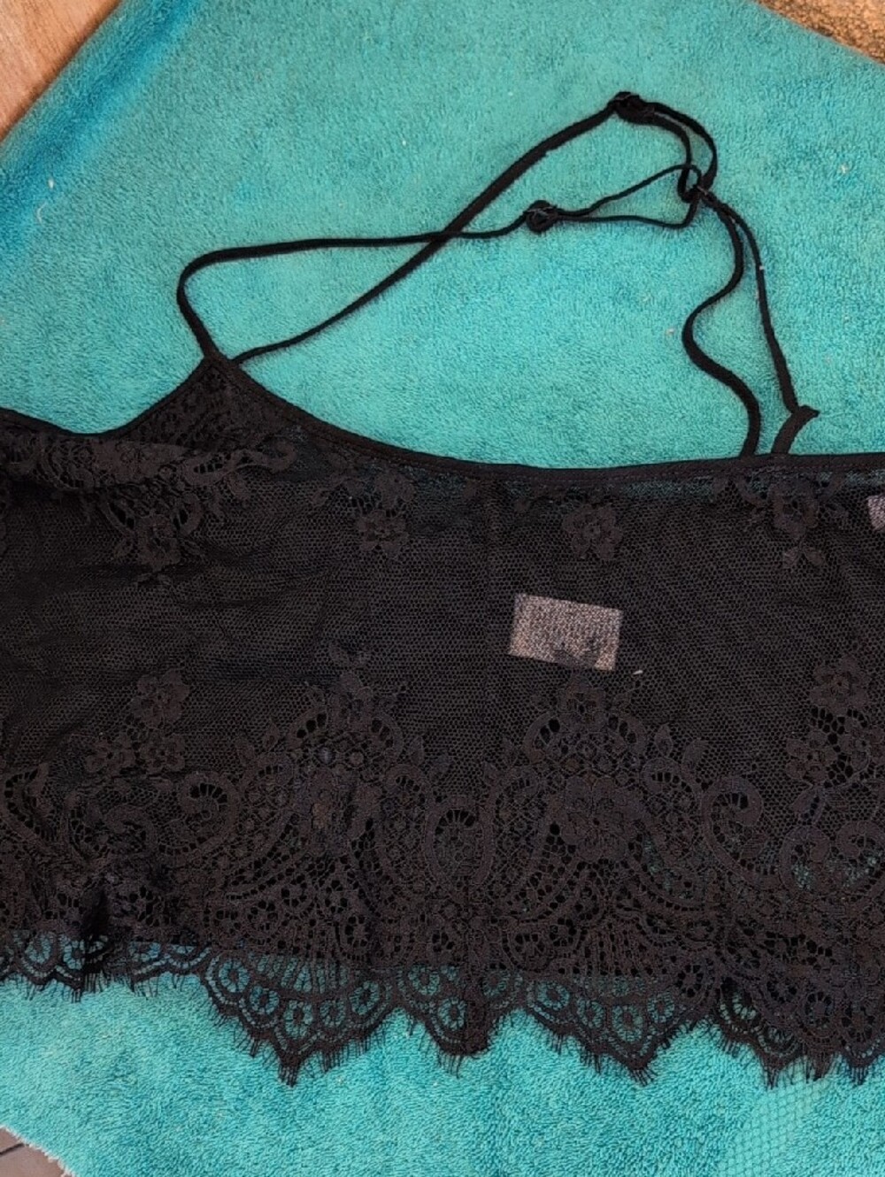 2 Pc lingerie By In Bloom Sz M Sheer Lace Cami &  Bottoms- Black - Picture 10 of 10